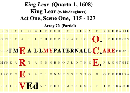 King Lear (Q1, 1608), 1.1., Ed VEER, all my paternall care, #4